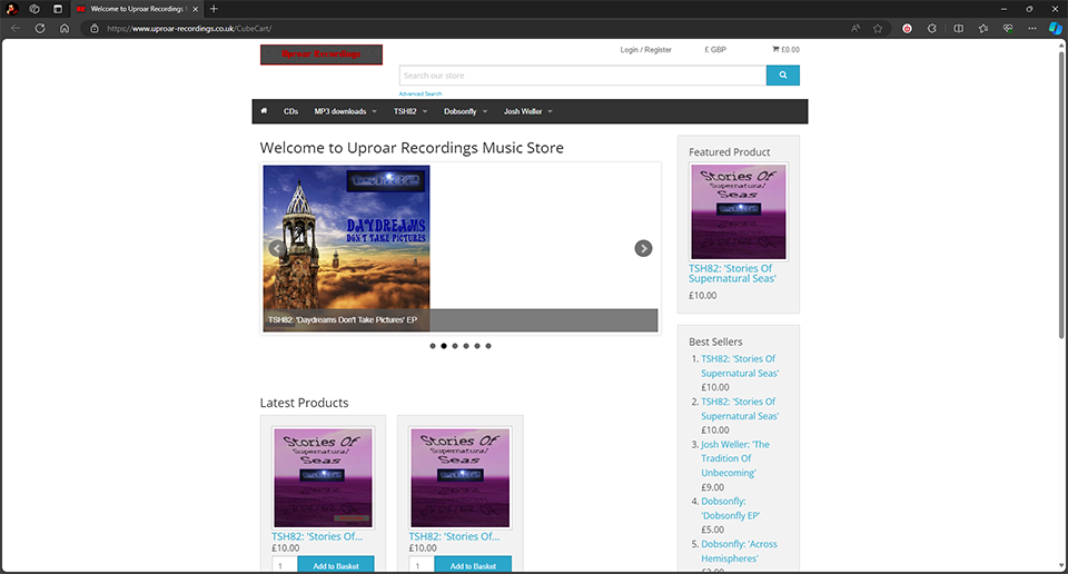 Image of and link to Uproar Recordings Online Storefront